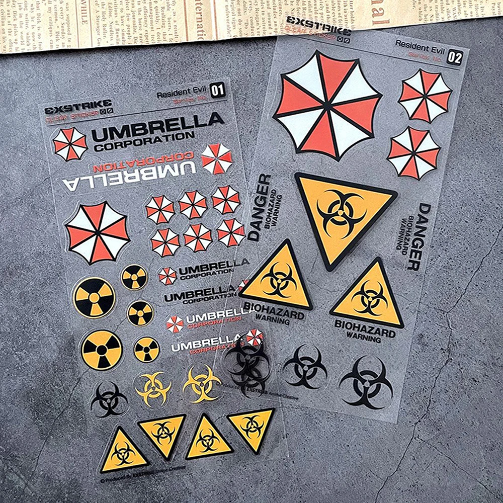 دراجة نارية ملصقات عاكسة المقيم الشر مظلة بريرا شعار سيارة مرآة الرؤية الخلفية خوذة مربع خلفي مقاوم للماء ديكور الشارات