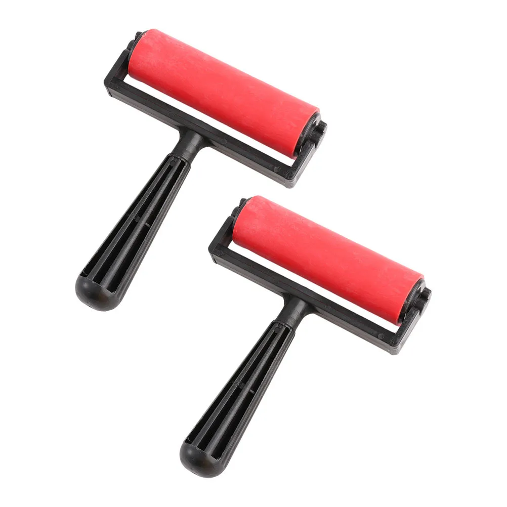 2 قطعة 10 سنتيمتر البلاستيك الطباعة الأسطوانة ل المتداول أسفل يطبع سهلة التنظيف الفن أداة للحرف اليدوية اللوحة لوازم ختم