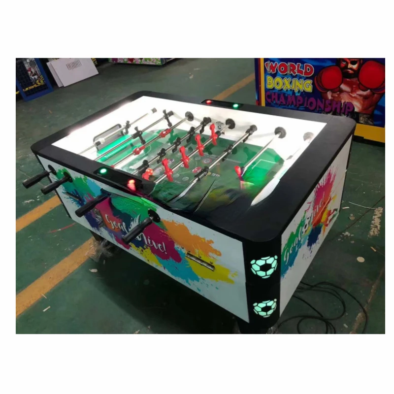 Game console glass tabletop football table LED color