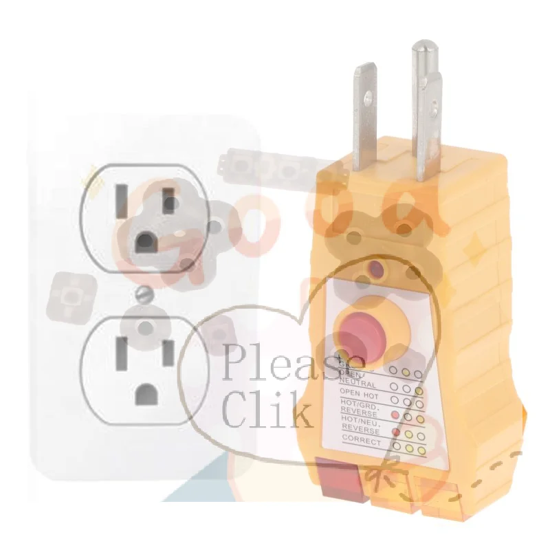 Compact Design Electrical Fault Detector Comprehensive Wiring Check GFCI Detection Outlet 3Pin Circuit Tester Safety Checking