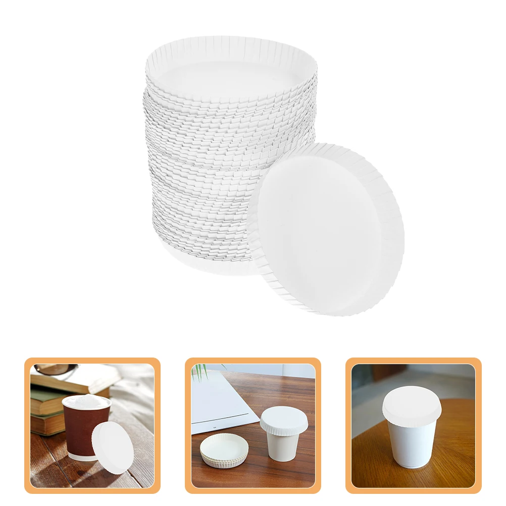 

100pcs Paper Covers 7Cm Disposable Drink Covers Wine Glass Lid Ice Paper Cup Lid Travel Flower Pot Cover For Hotel Restaurant