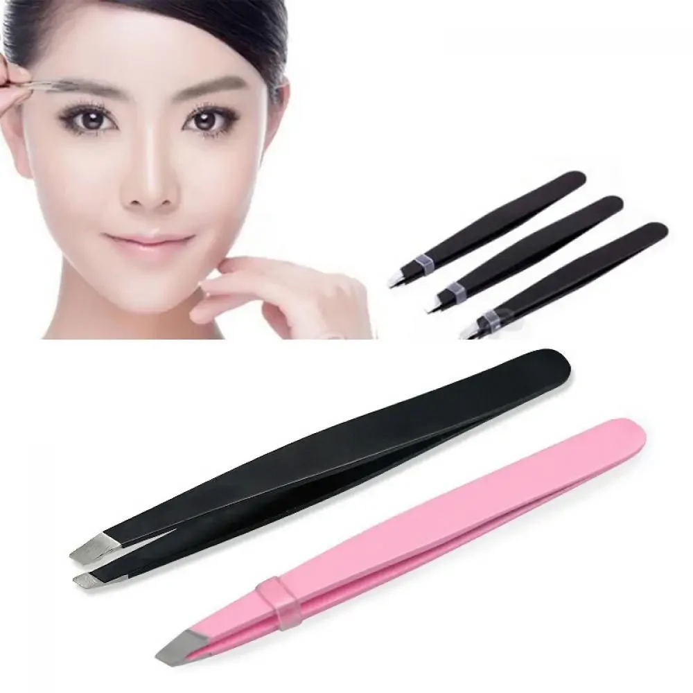 Lady Beauty Slant Stainless Steel Makeup Tools Hair Removal Eyebrow Tweezer