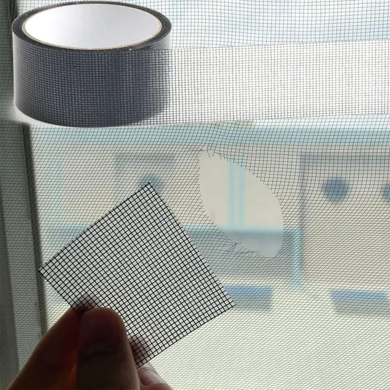2M Door Window Screen Repair Tape 5cm Width Super Strong Adhesive Waterproof Fiberglass Instantly Covering Mesh Hole Tears Tape