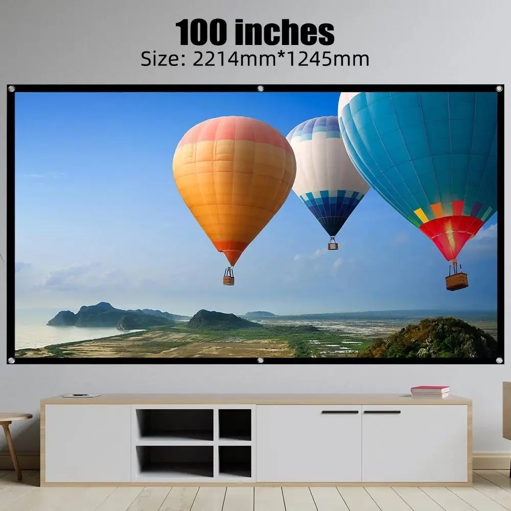 Polyester Projector Screen Video Equipments HD Video Foldable Projection Screen Reflective 16:9 Folding Soft Screen Theater