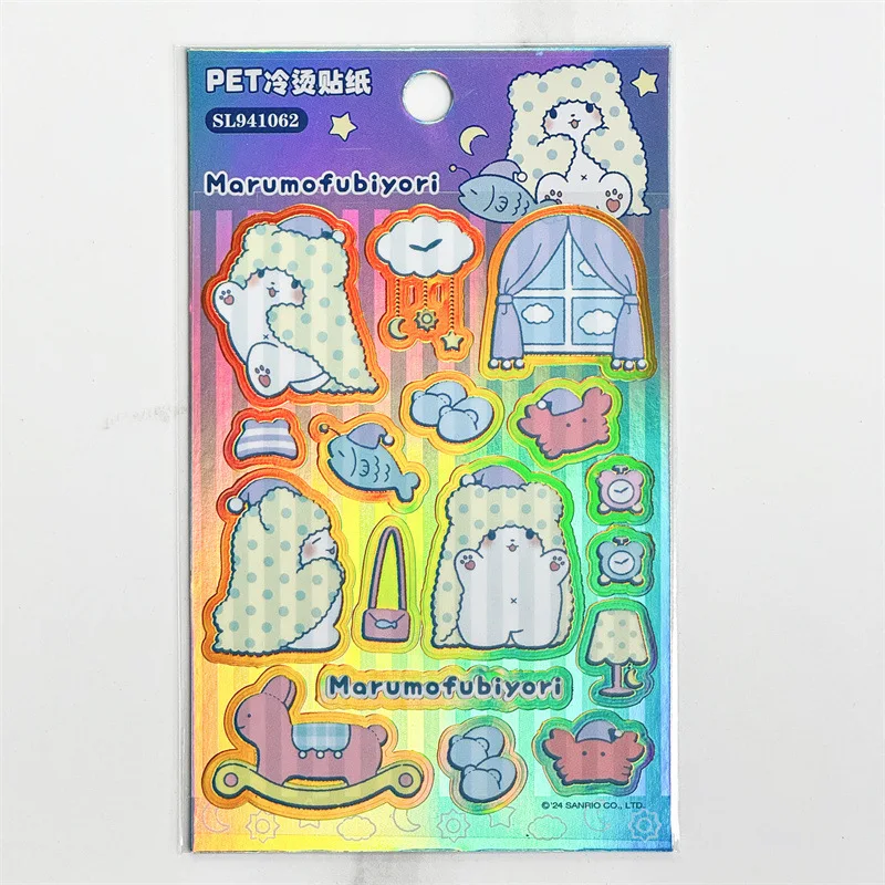 Imagem -04 - Sanrio Cobertor Urso Adesivo dos Desenhos Animados Marumofubiyori Papelaria Impressa Estudante Bonito Material Faça Você Mesmo Novo 40 Pcs