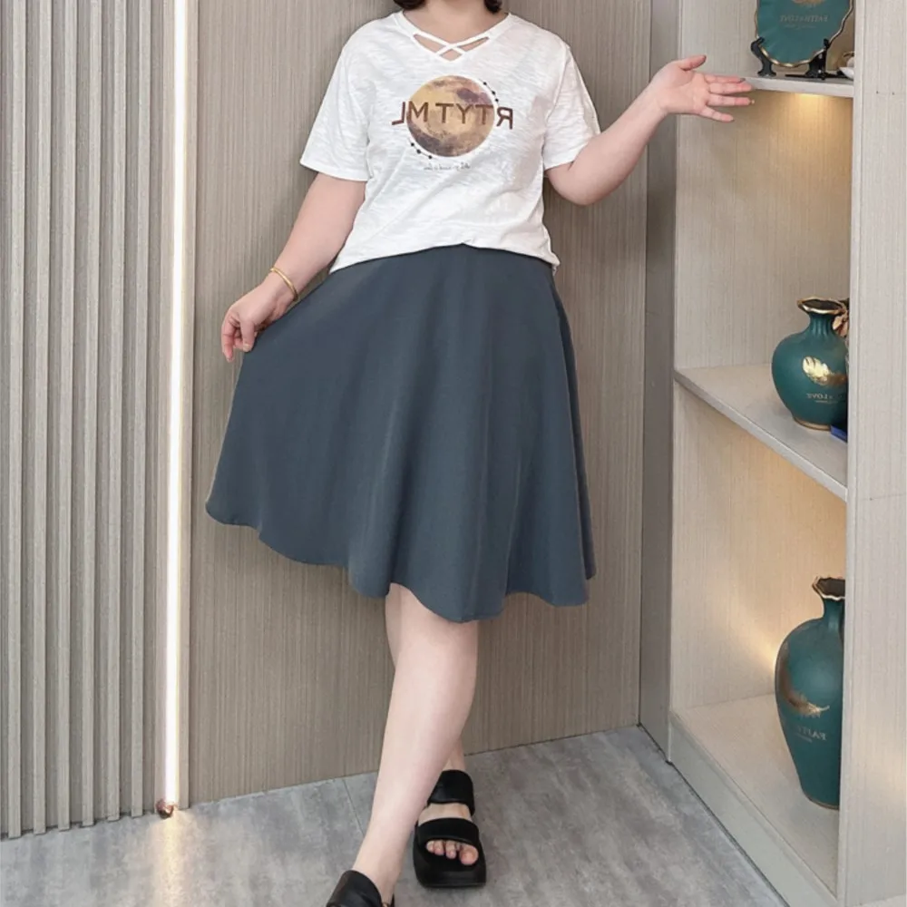 Umbrella Skirt Women Spring And Summer New Plus Size High Waist Thin Fashion A-line Skirt