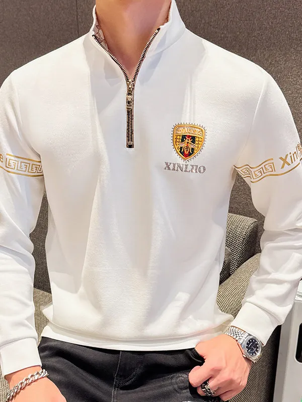 

Мужская повседневная модная толстовка на молнии с воротником-стойкой, весна 2026, высококачественная, из полиэстера, с эффектом воздушной прослойки, не мнется, для отдыха