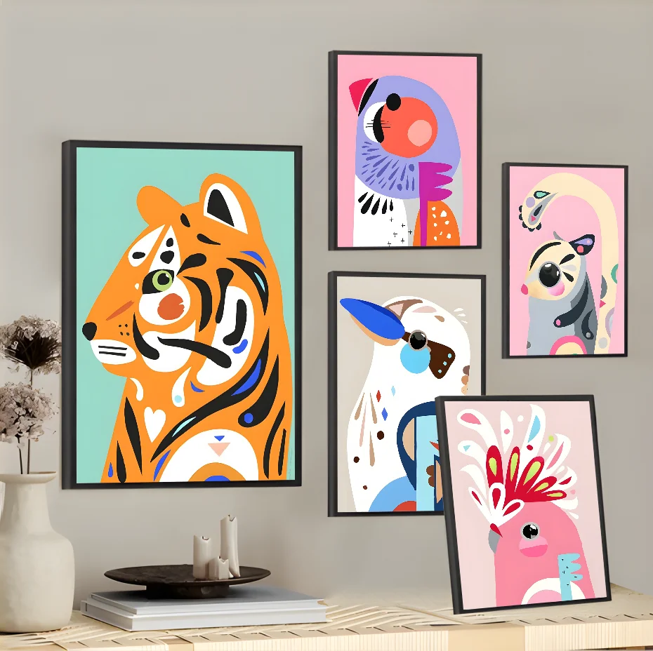 

Nordic Style Animal Design Poster Wall Art Painting Study Nordic Home Decor