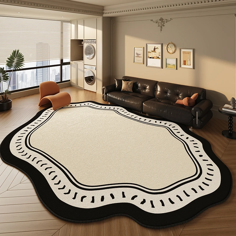 

French Style Carpets for Living Room Home Thick Plush Floor Mat Fluffy Soft Cloakroom Rug Irregular Shapes Bedroom Decor Carpet
