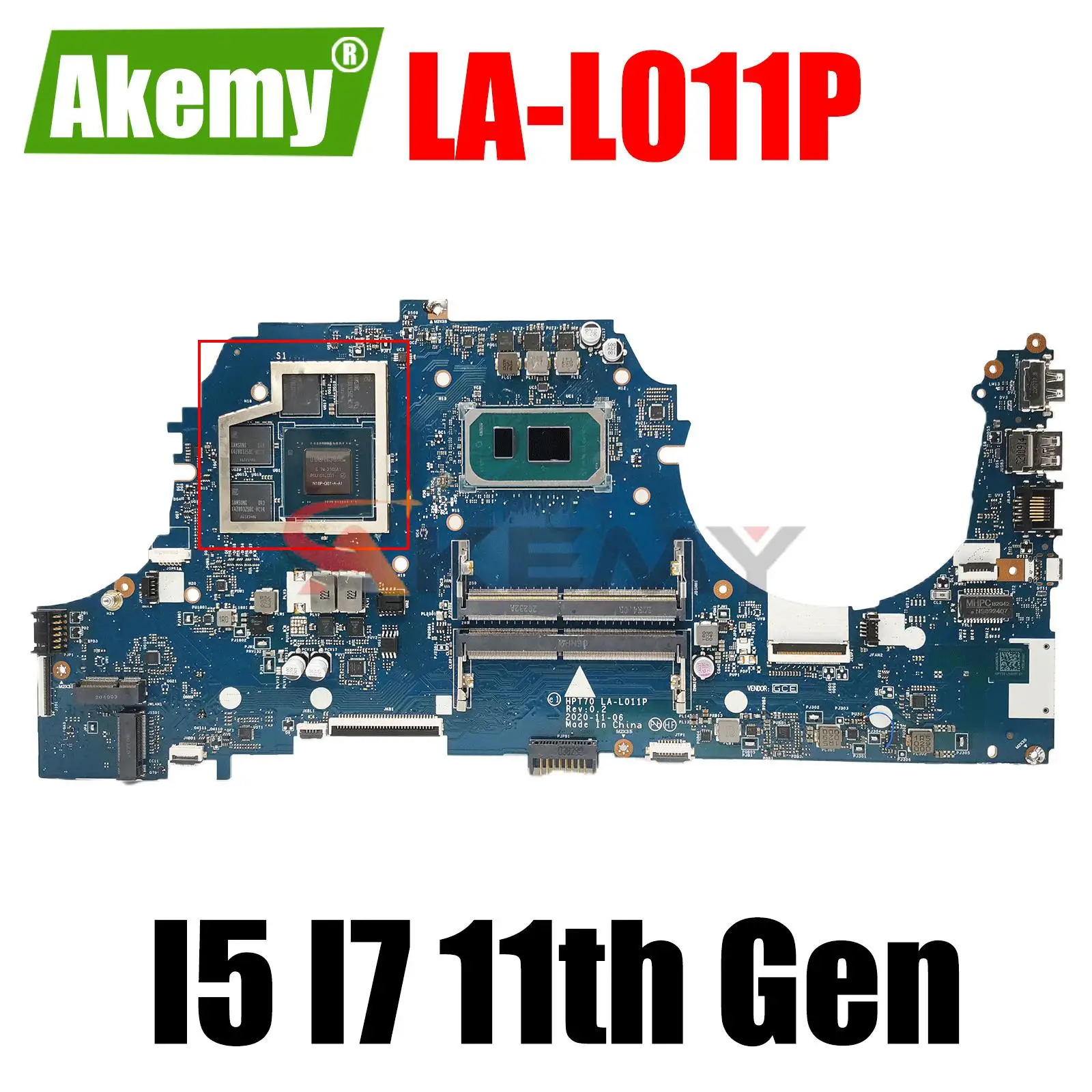 

M43264-601 For HP Pavlion Gaming Laptop 17-cd2041ur 17-cd Laptop Motherboard HPT70 LA-L011P with I5 I7 11th Gen CPU Mainboard