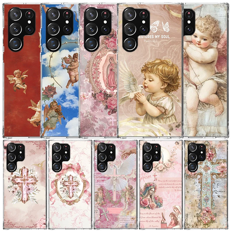 Bible Angel Soft Cover for Samsung Galaxy S25 Edge S26 S24 S23 Ultra Phone Case S22 S21 Plus S20 FE Print Pattern Shell Galaxy S