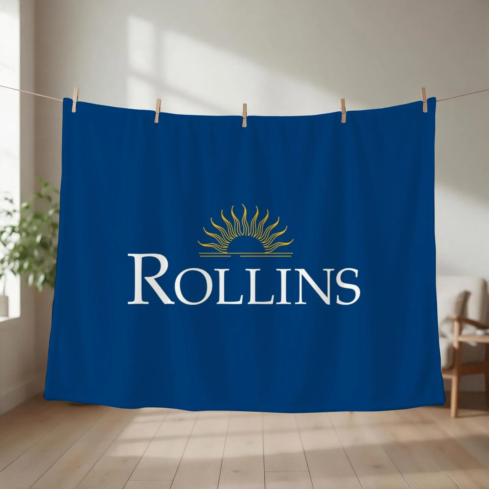 Rollins College Throw Blanket couch cozy soft plush fuzzy picnic outdoor blanket