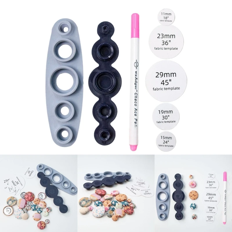 Plastic Round Cover Buttons Assembly Tool  DIY Cloth Button Bag Buckle Sewing