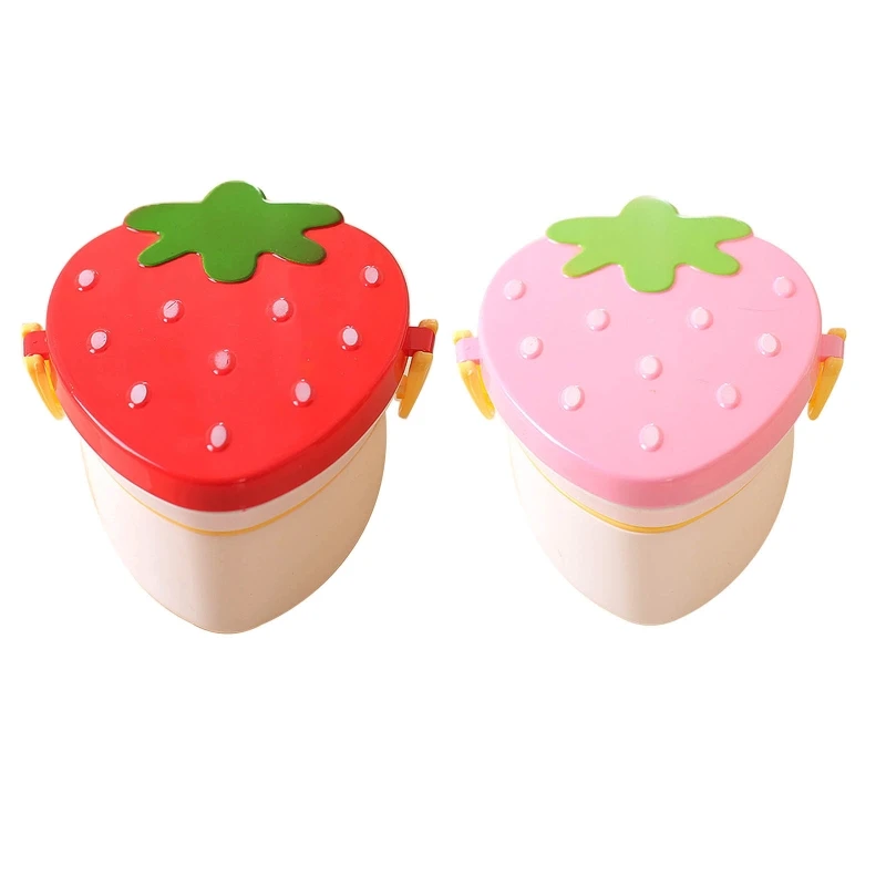 Lunch box Strawberry Healthy Plastic Bento Box for Kids Portable Containe