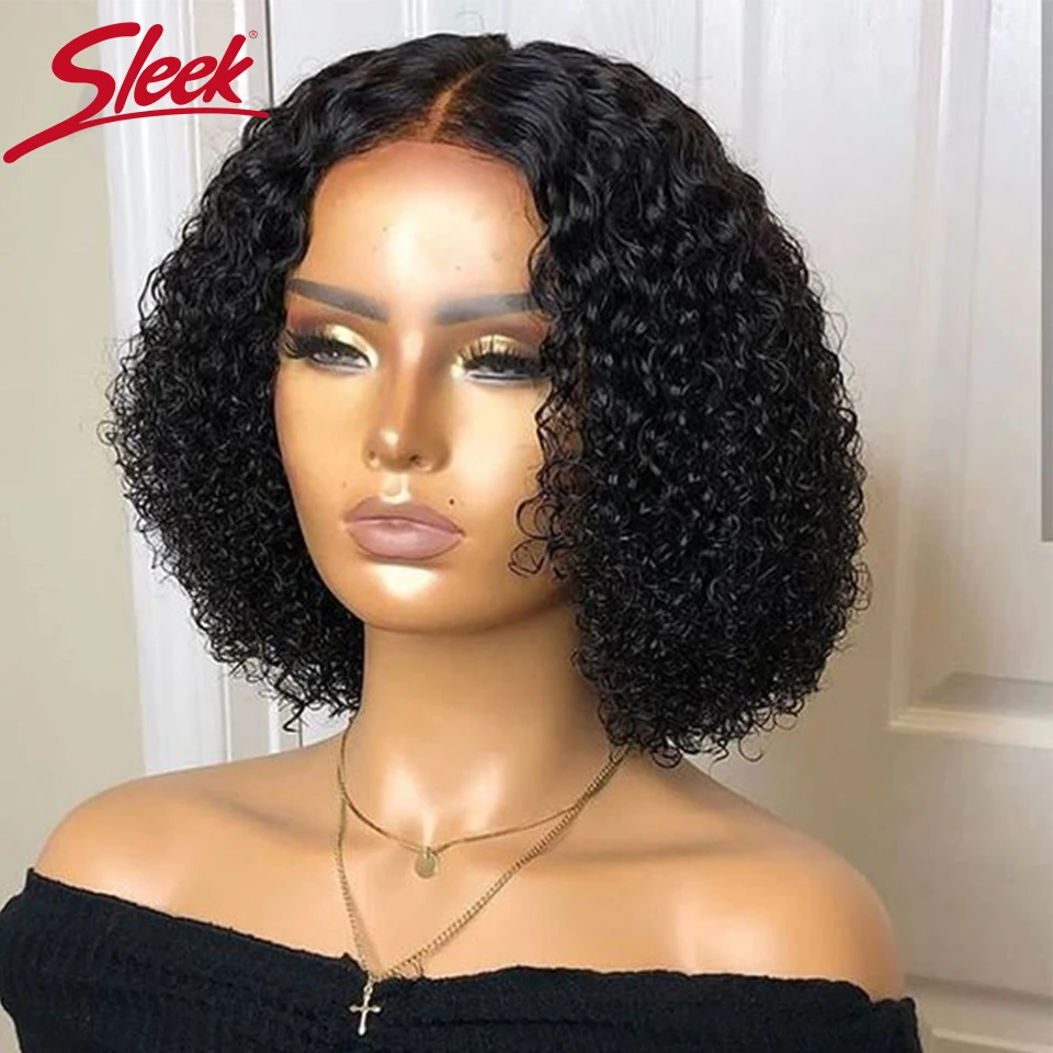 Sleek Short Human Hair Wigs For Women M4/33 Brown Colored Curly Bob Human Hair Wigs 100% Real Ready To Wear Short Curly Lace Wig