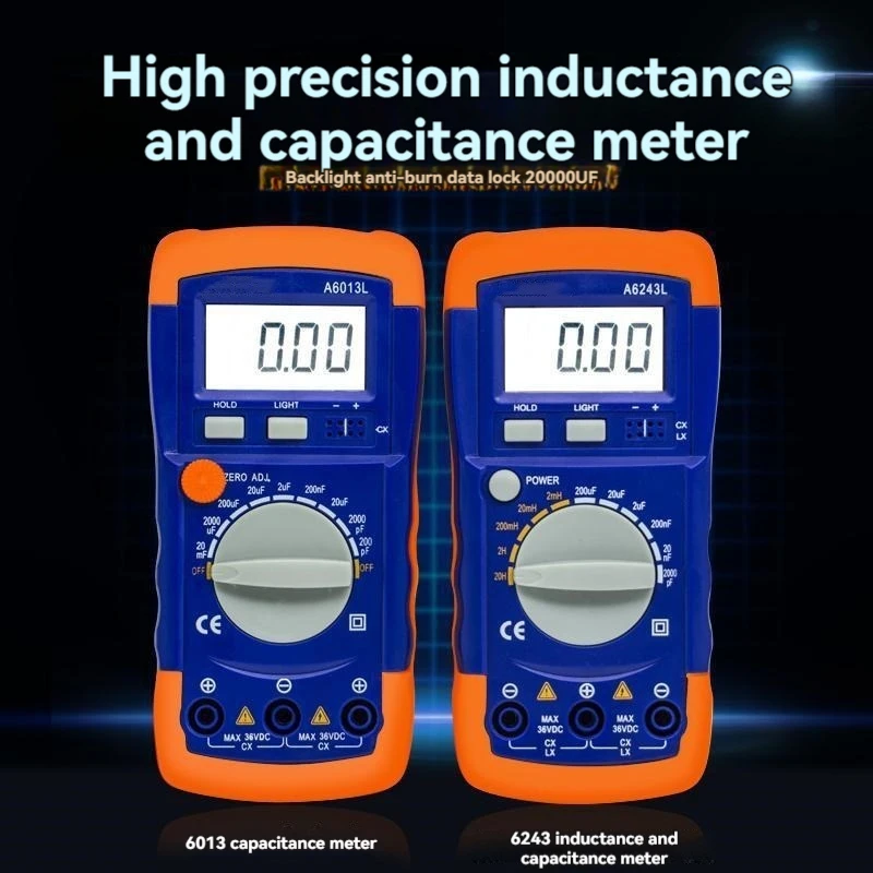 Medidor de capacitancia de inductancia de alta precisión A6243L, probador de capacitancia A6013L, multímetro Digital con retroiluminación, Inductor de condensador LC