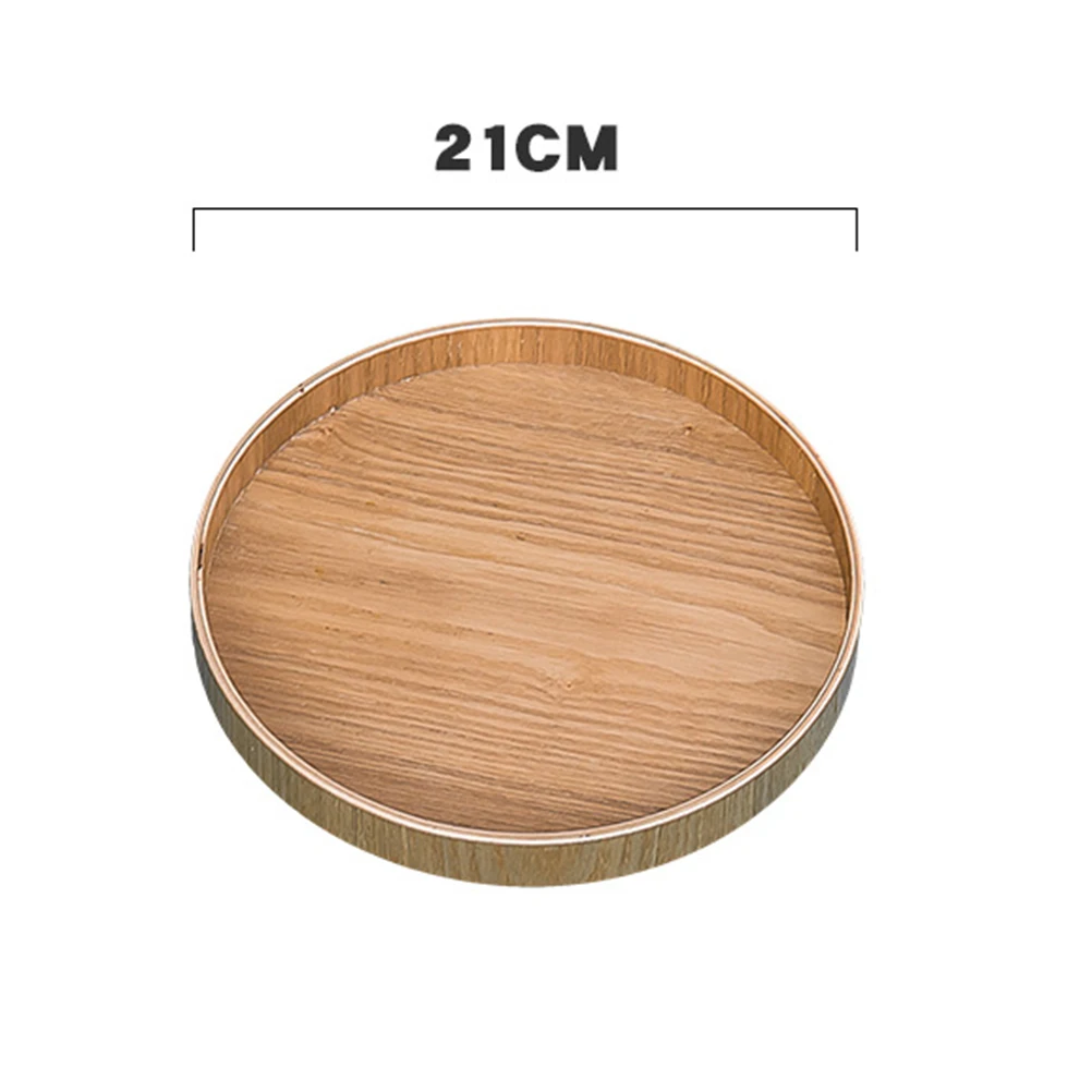 

Wooden Round Tray Dessert Small Plate Serving Plate Snack Saucer Snack Plate Fruit Plate Bread Tray Dishes Tray