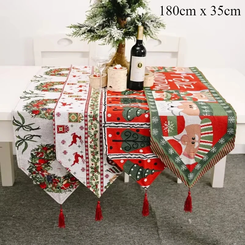 

180cm Creative Christmas Tablecloth, Coffee Table Decor Table Runner Luxury, Christmas Decorations for Home Insulation, 70.86 In