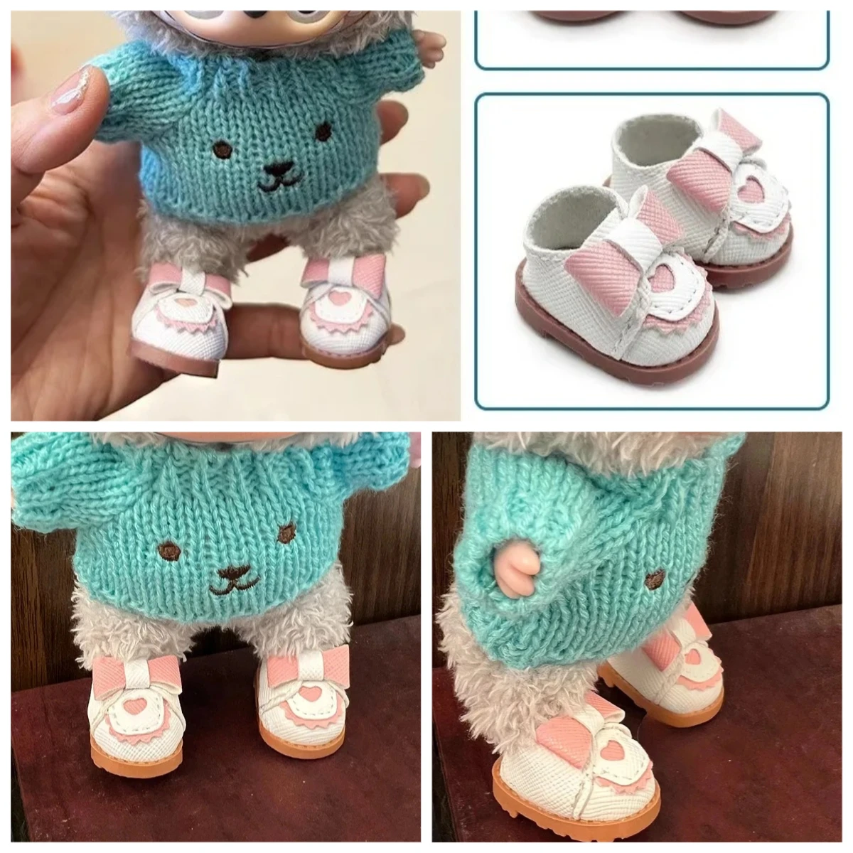 

For Labubu V1 V2 V3 Doll Shoes Labubu Noble Princess Shoes Rabbit toe shoes Can be worn with skirt Labubu Accessories