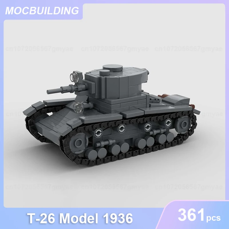 

T-26 модель 1936 MOC, строительные блоки, сборные блоки «сделай сам», военные, Обучающие, креативные, демонстрационные, коллекционные игрушки, рождественские подарки, 361 шт.