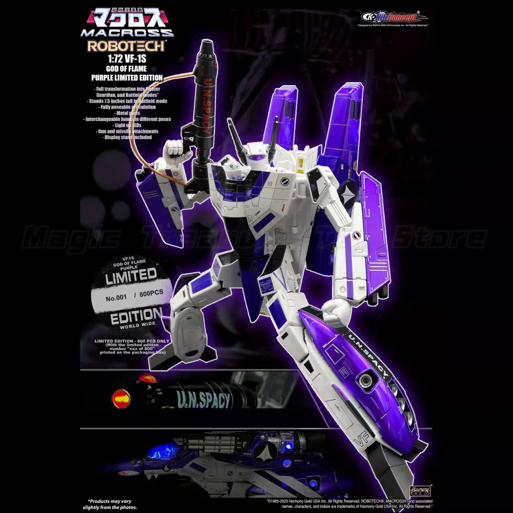 【H19CM】KitzConcept Robotech Macross Do You Remember Love VF-1S Dios del Fuego Morado con Set de Paquete Espacial Versión 2.5 Modelo de Juguete