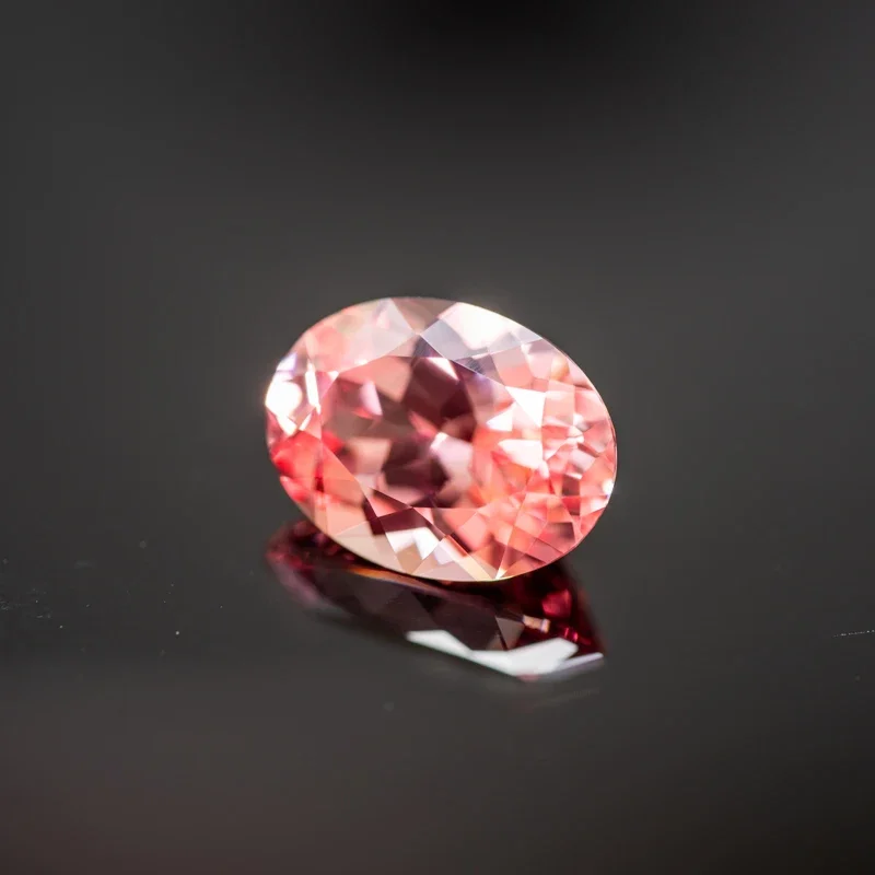 مختبر نمت Padparadscha شكل بيضاوي أحمر لوتس اللون VVS1 الأحجار الكريمة للسحر DIY بها بنفسك صنع المجوهرات سوار شهادة قابلة للاختيار