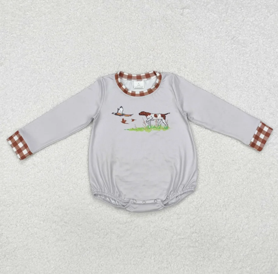 

new boys romper boutique hunt style print long sleeve kids rompers