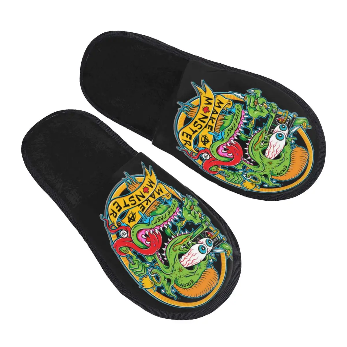 Custom Print Women Rat Fink Animation Anime Cartoon House Slippers Cozy Warm Memory Foam Fluffy Slipper Indoor Outdoor Shoes