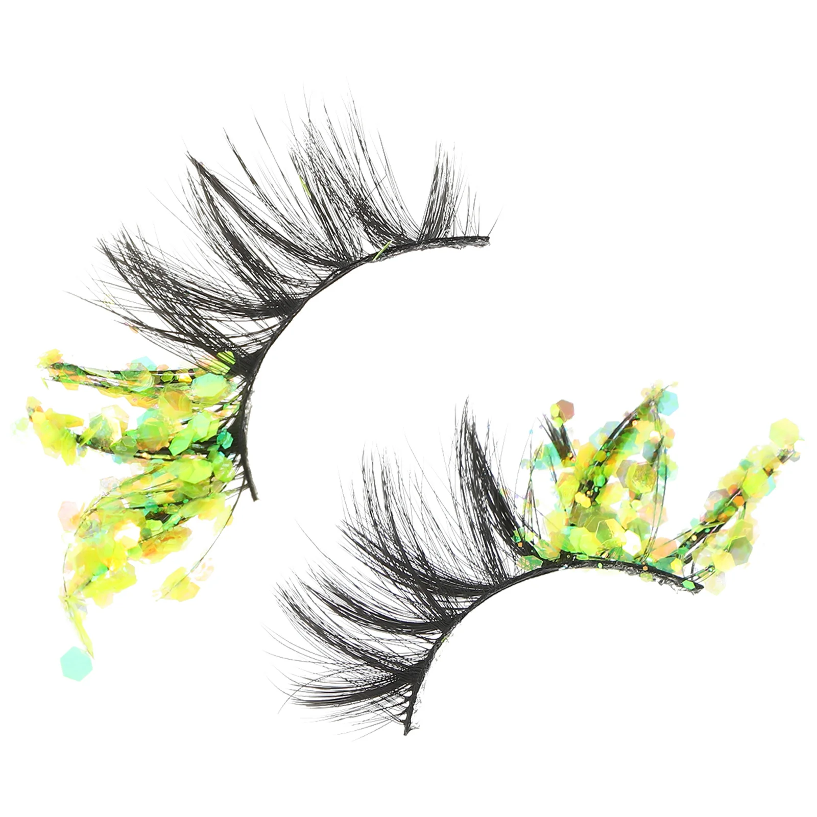 2 stücke Leuchtende Falsche Wimpern Glitter Gefälschte Wimpern Für Frauen Holographische Streifen Wiederverwendbare Leichte Farbige Wimpern Make-Up