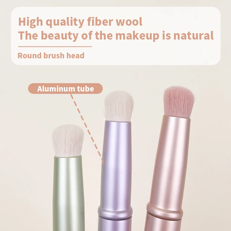 Pennello per labbra a doppia testa 1 pezzo, guscio in lega di alluminio, copertura antipolvere, pennello per trucco, pennello per labbra gelatinoso, strumento per trucco, trucco viso bru