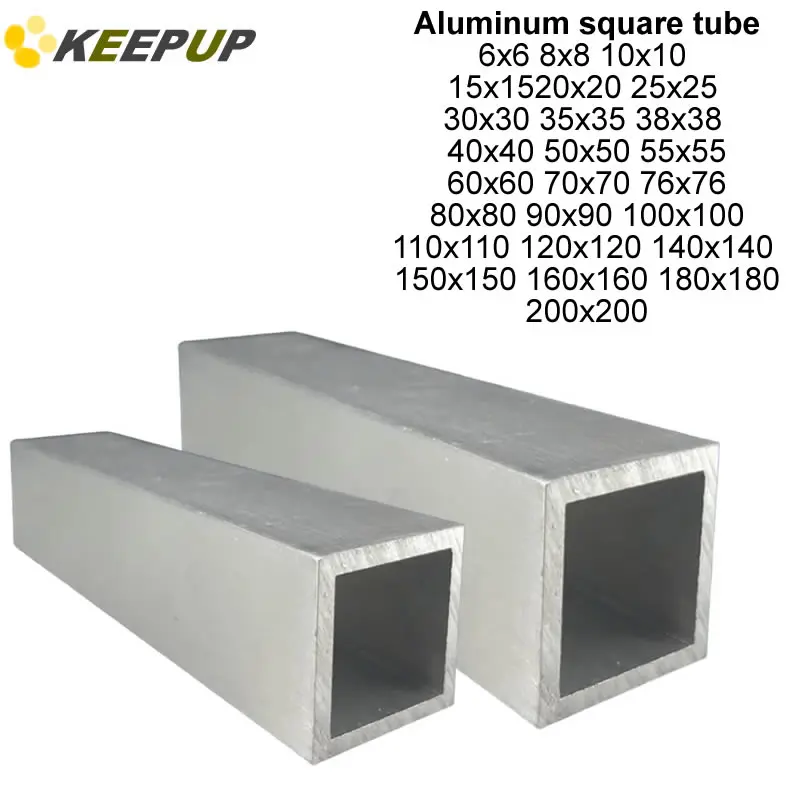 Aluminium Square Pipe Profile 10x10 20x20 30x30 40x40 50x50 60x60 100x100 120x120 200x200 Thickness 1 1.5 2 3mm Rectangular Tube