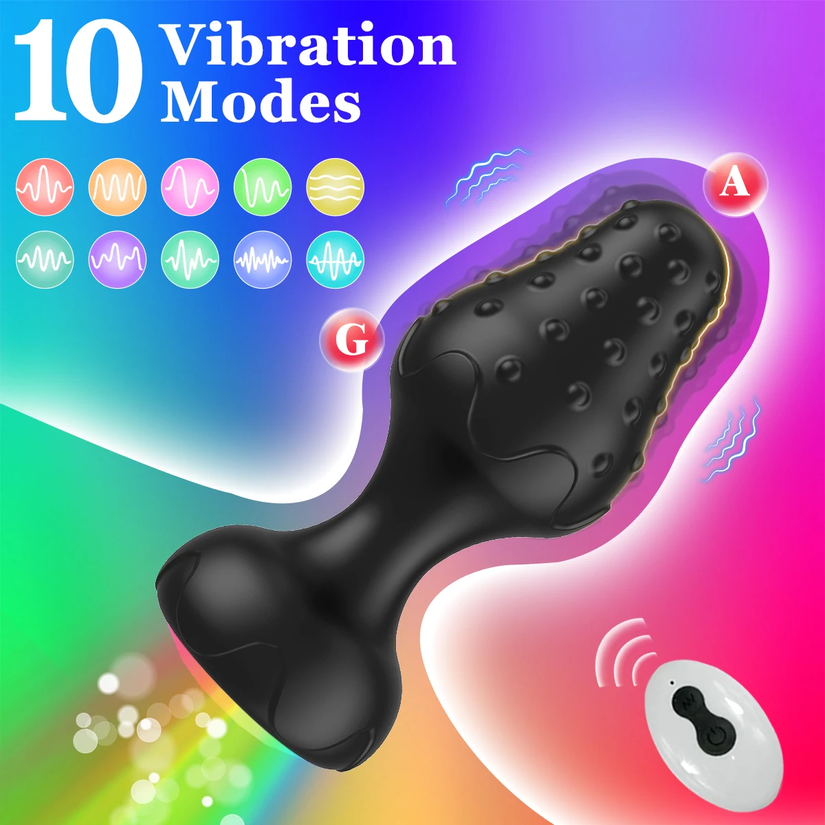 لون ضوء ينبعث منها المكونات الشرج لعبة الكبار للرجال النساء سيليكون المكونات هزاز مع المكونات التحكم عن بعد LED