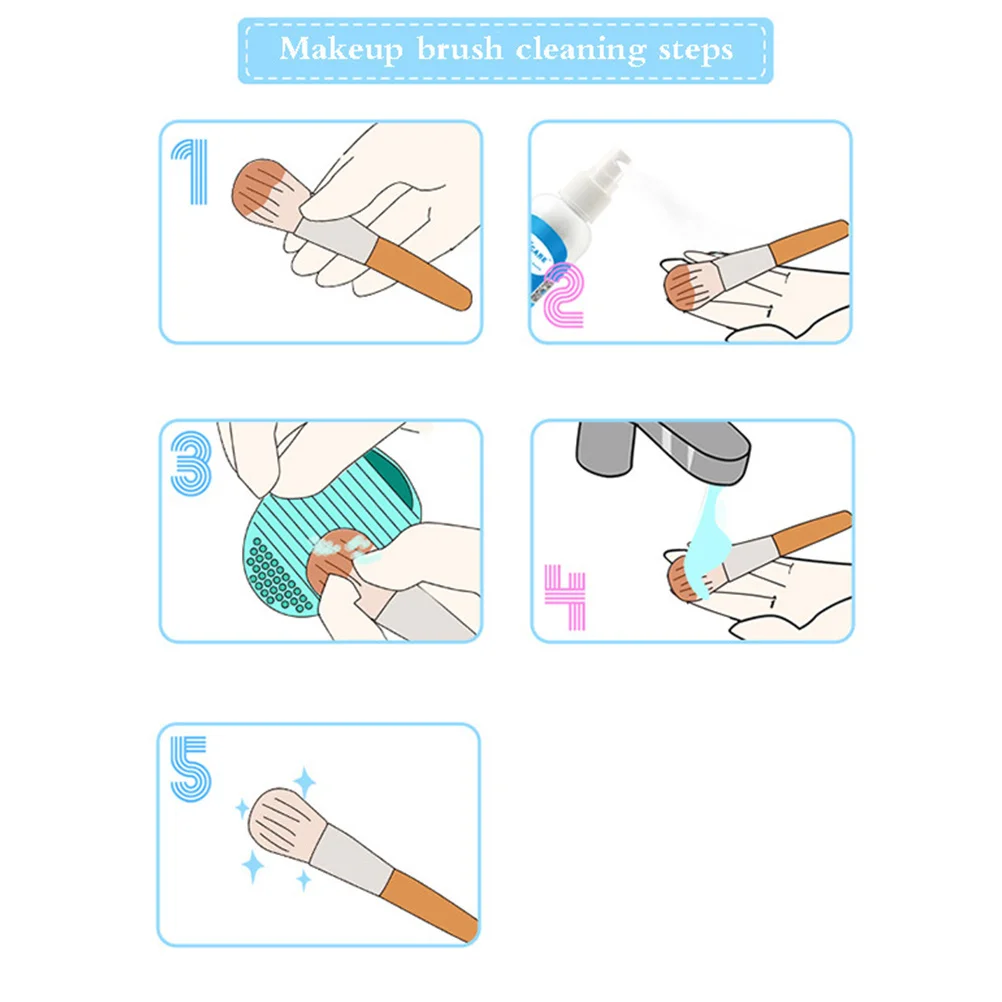 2-teiliges Silikon-Make-up-Pinsel-Reinigungspad, waschbare Wäschermatte für Reisen, Camping, Mintgrün, Rosa, leichtes Organizer-Werkzeug