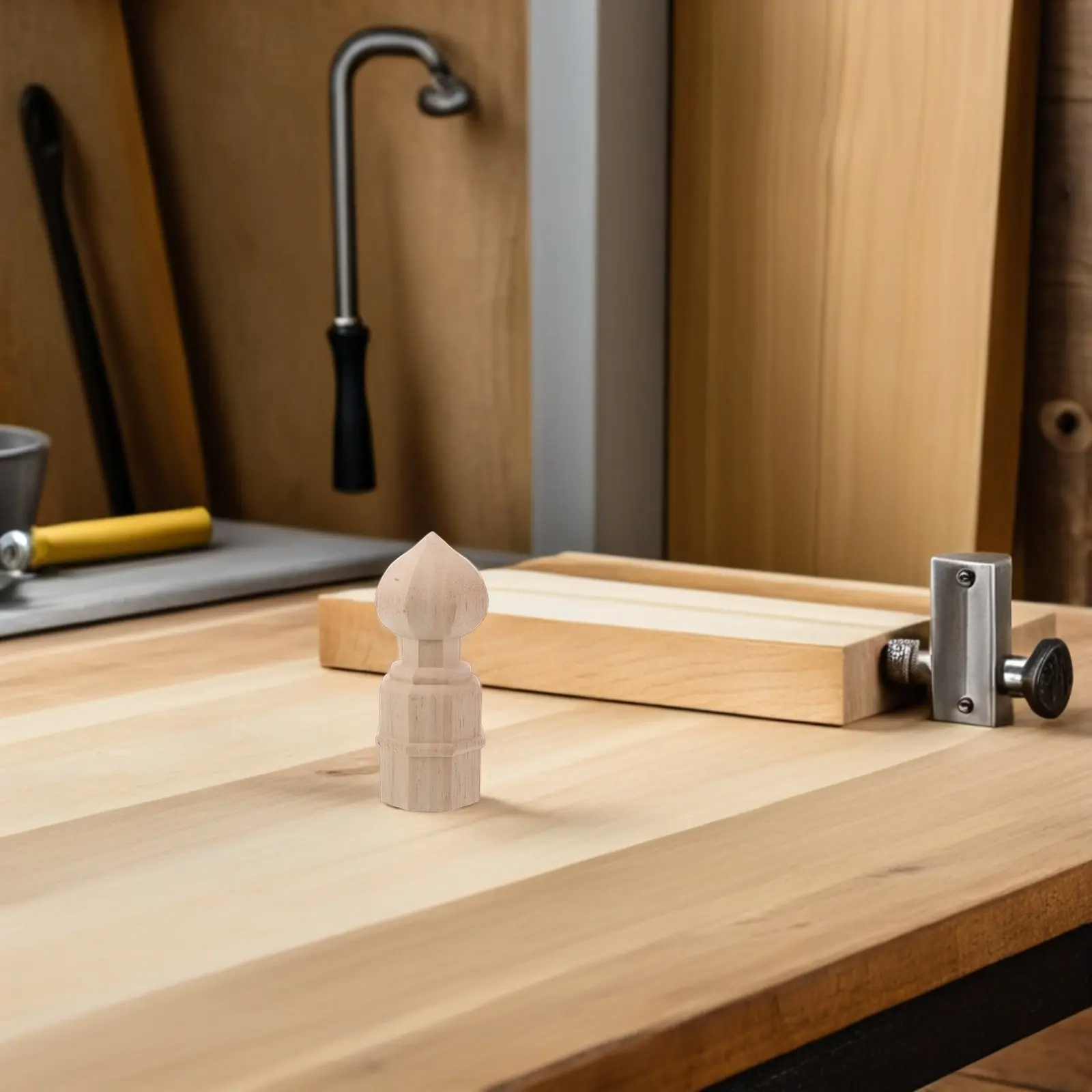 

Unfinished Wood Finials European Style Staircase Bed Frame Handrail Decorative Topper French Wedding Villa Hotel DIY Craft