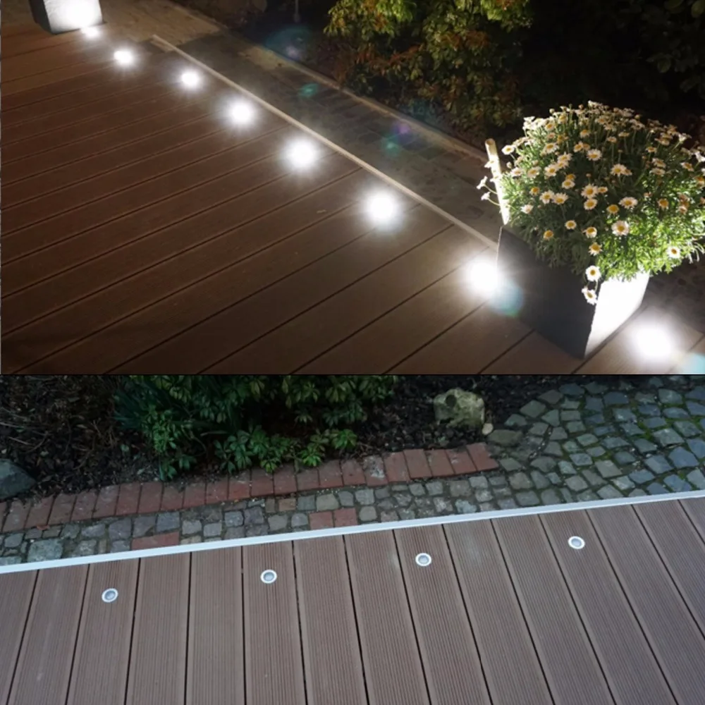 Imagem -04 - Recesso Leds Deck Lights Baixa Tensão Ip67 Impermeável Landscape Lamp Landscape Light para Quintal Jardim Caminho Escadas dc 12v 10 Pcs