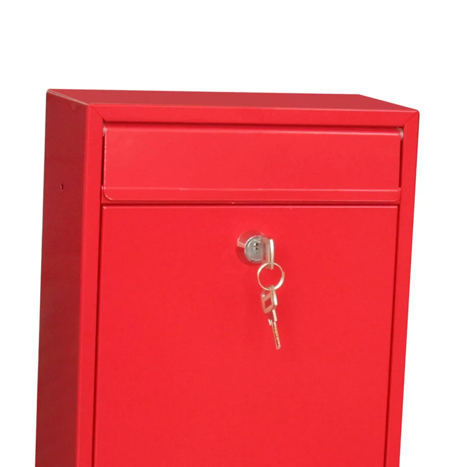 Locking Mailbox Vertical Rustproof Post Mail Box Metal Secure Letterbox