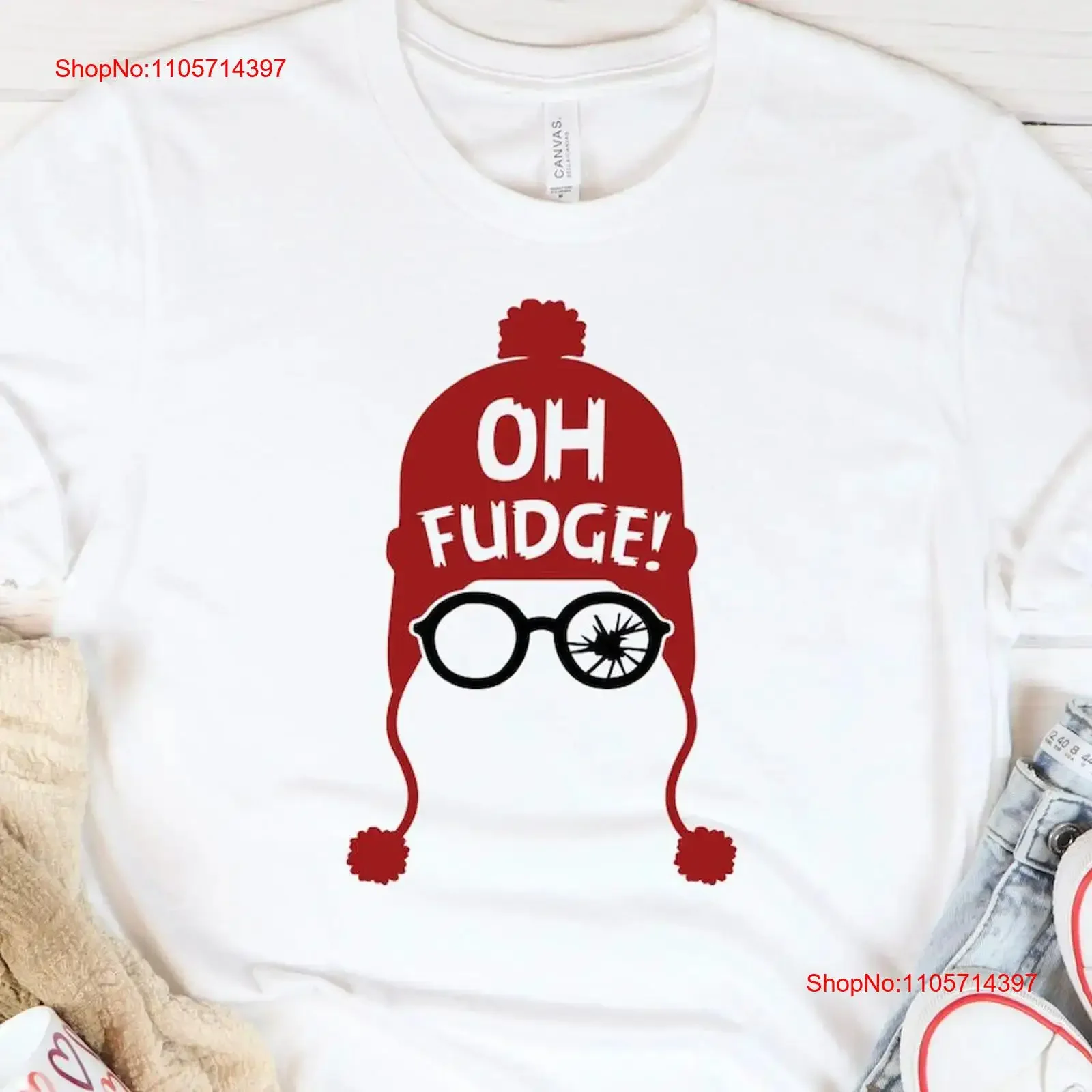 T-shirt de Noël amusant, motif « Oh Fudge Vacation Holiday », style vintage délavé, vêtements de créateur, polyvalent, confortable, graphique, décontracté, élégant