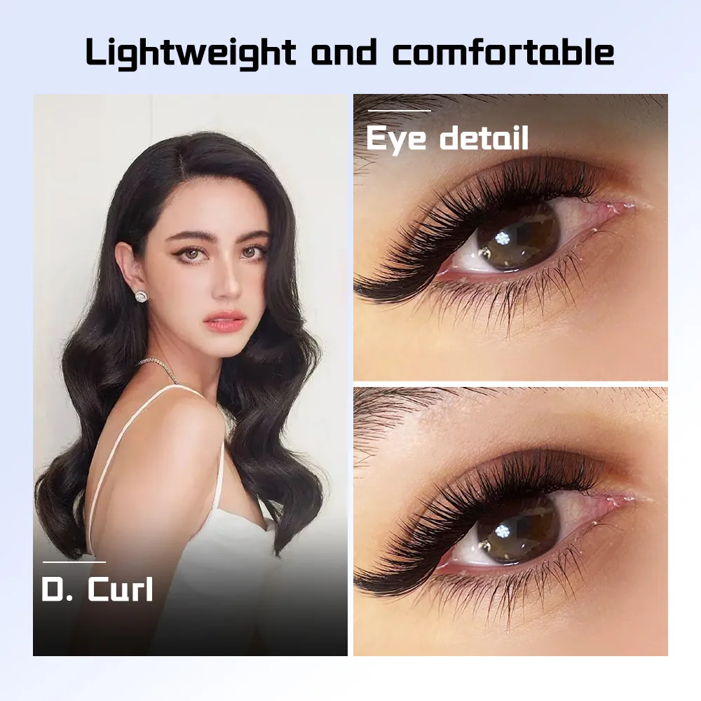 150D 100D Ciglia Cluster Miscelazione Strumento di Trucco Segmentato Grande Curvatura Spessa Miscela Comica, Estensione Ciglia Stelo Nero Grande V