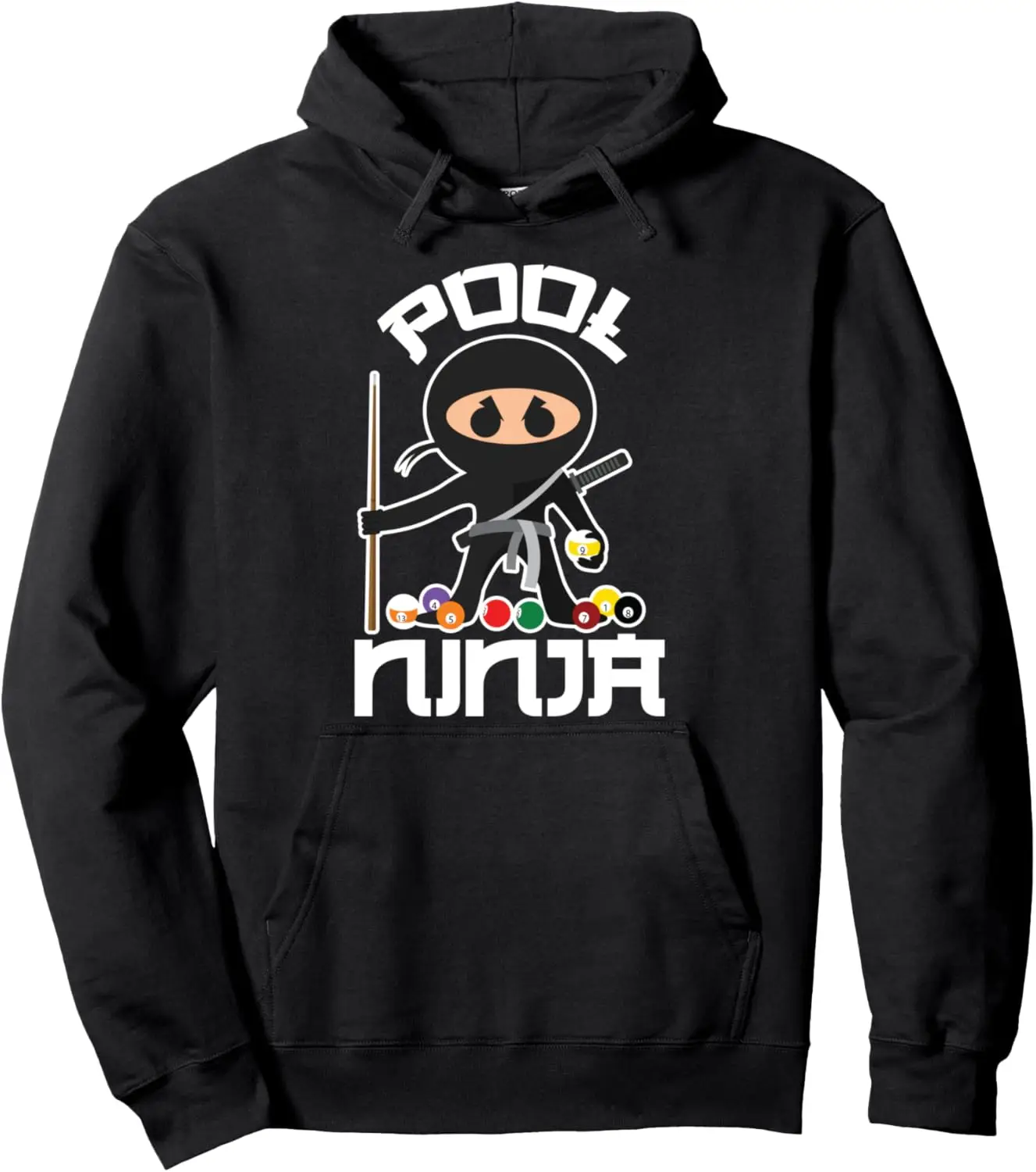 Pool Ninja Hoodie | Cute Pocket Billiards Lover Hoodie Print Original Design Gifts Hoodie Funny Unisex Autumn Streetwear Tops