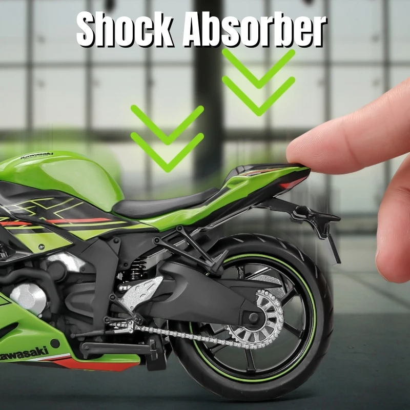 RMZ 1/12 Kawasaki Ninja ZX6R alliage moulé sous pression Sport moto modèle réalisable Shork-absorbeur jouet pour enfants cadeaux jouet Collection  26