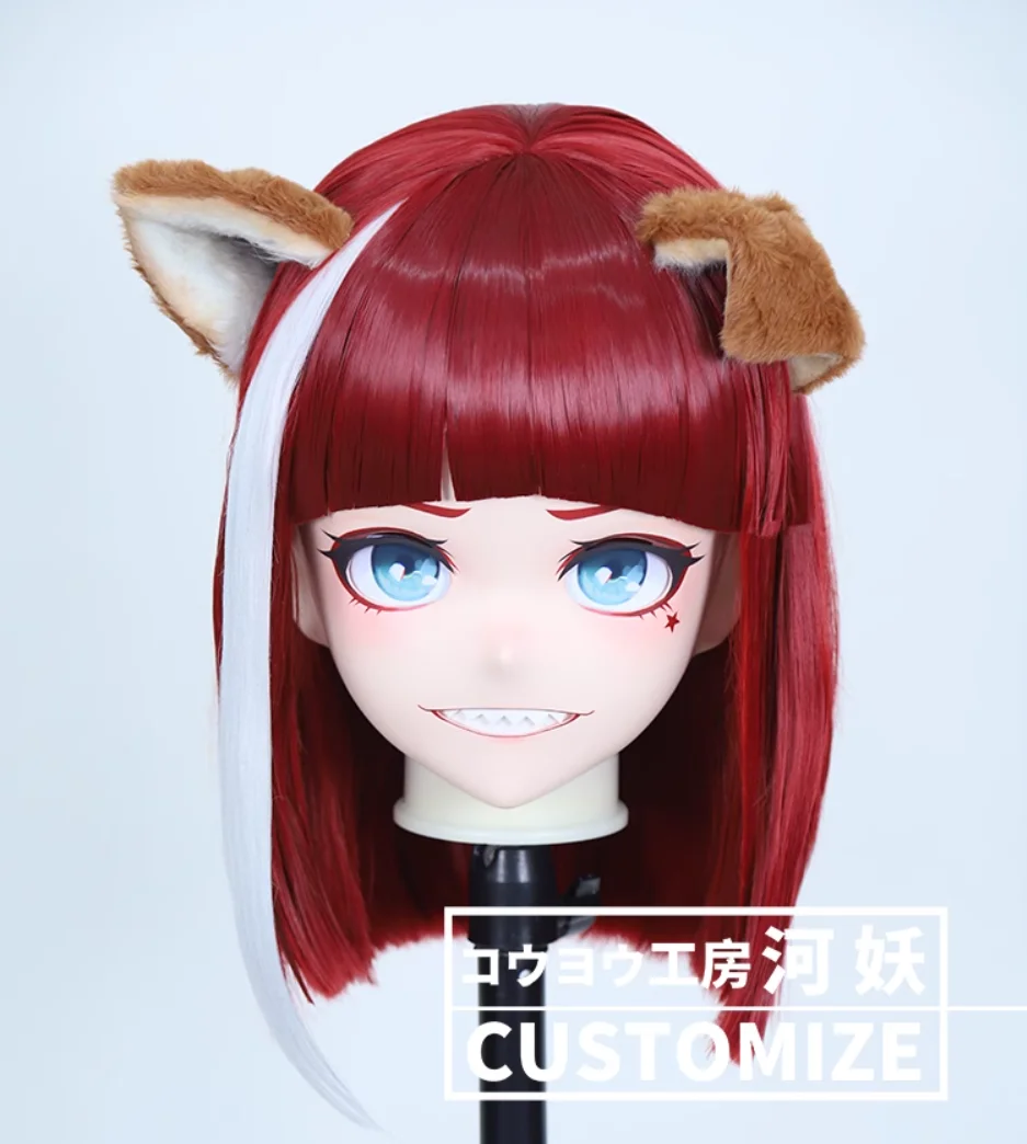 C-10176 Customize Full Head Resin Cartoon Cosplay Japanese Character Anime Role Play Crossdress Kigurumi Mask With Back Shell