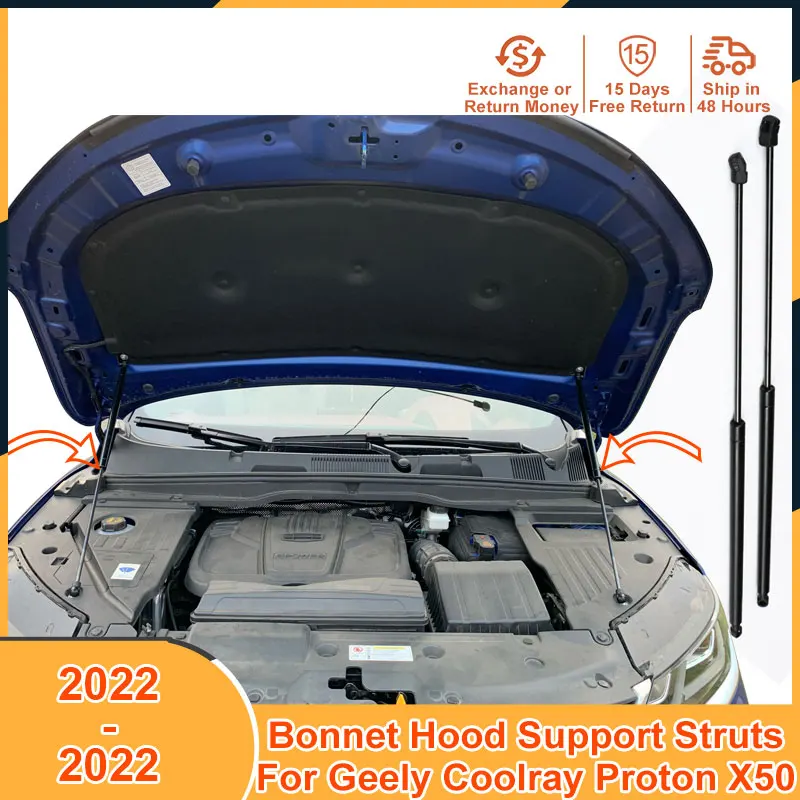 2022 Bonnet Hood Support Struts Bars For Geely Coolray Proton X50 2022 Accessories Hood Lift Support Strut Bar