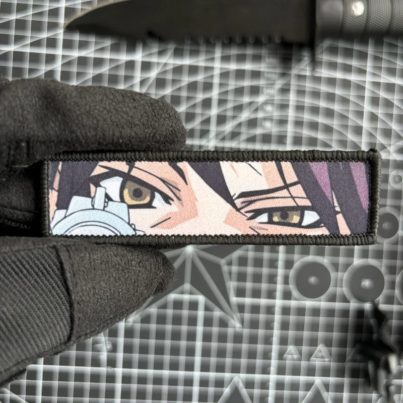 Revy Eyes Morale Badge Anime Black Lagoon Patch Hook and Loop Printing Tactical Military Backpack Quadratic Element Sticker