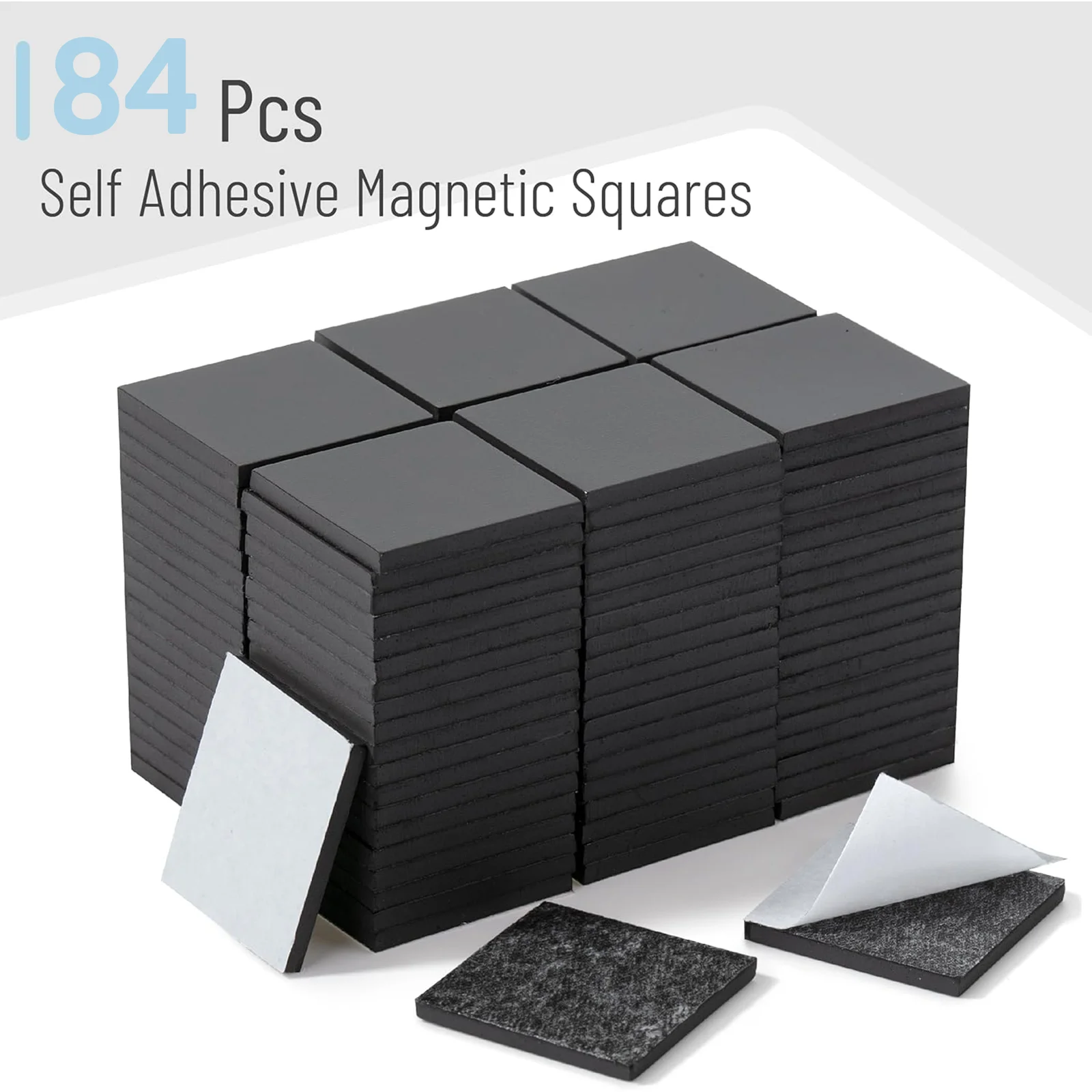 Self Adhesive Magnet Squares, 84 Pcs, Small Square Magnets with Adhesive Backing, Magnetic Squares with Adhesive Backing