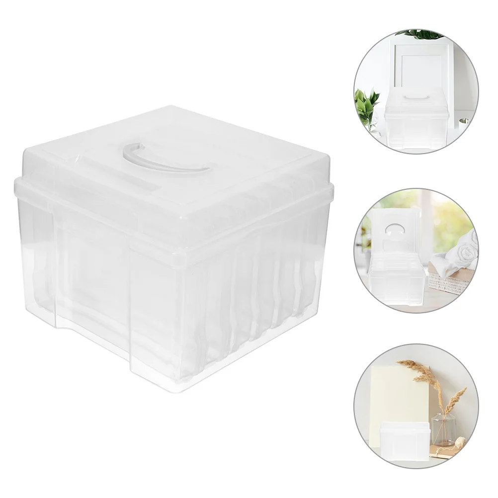 

Reusable Plastic Photo Storage Box Organizer For Cards Postcards Jewelry Beads Crafts Household 12.5X9.8X2.5Inch Dustproof