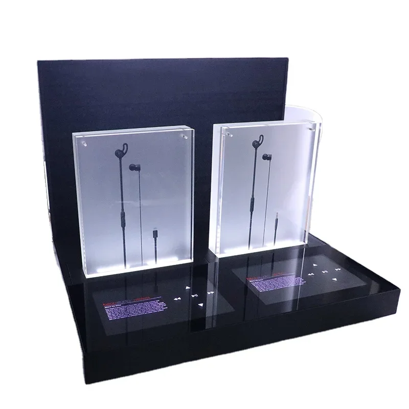 Versatile Acrylic Earphone desktop display Holder Touch screen Sound light Interactive display rack