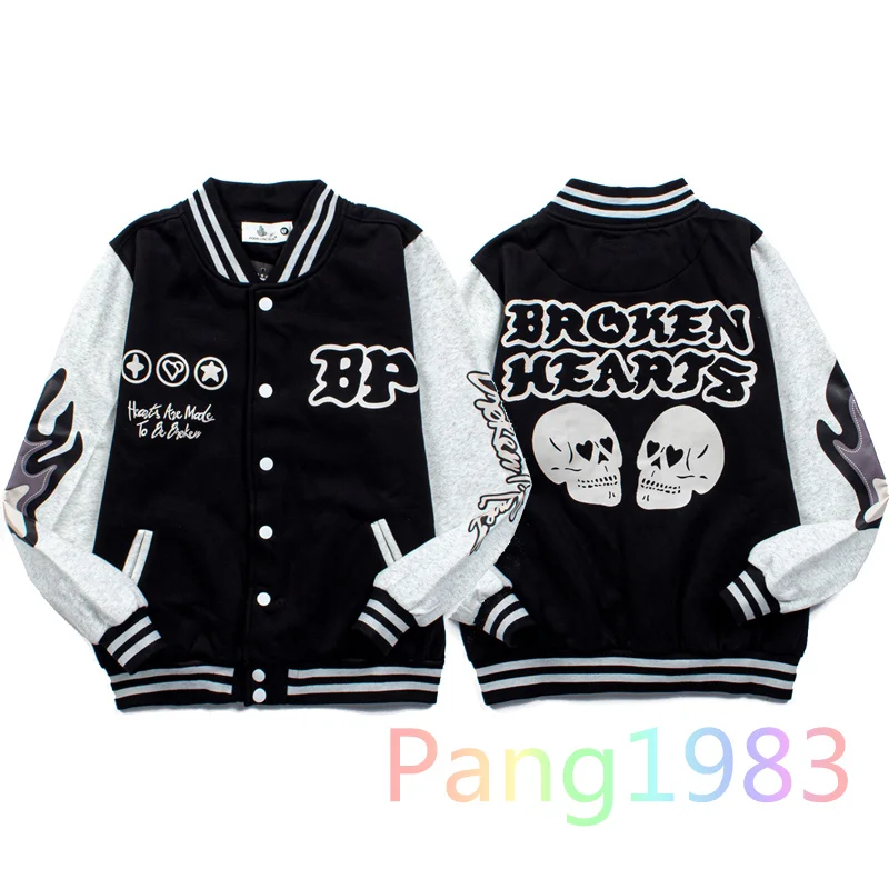 

Skull Print Broken Planet Baseball Uniforms Men Women Street Casual Coat High Street Jacket Tops Loose Baseball Uniform 2024FW