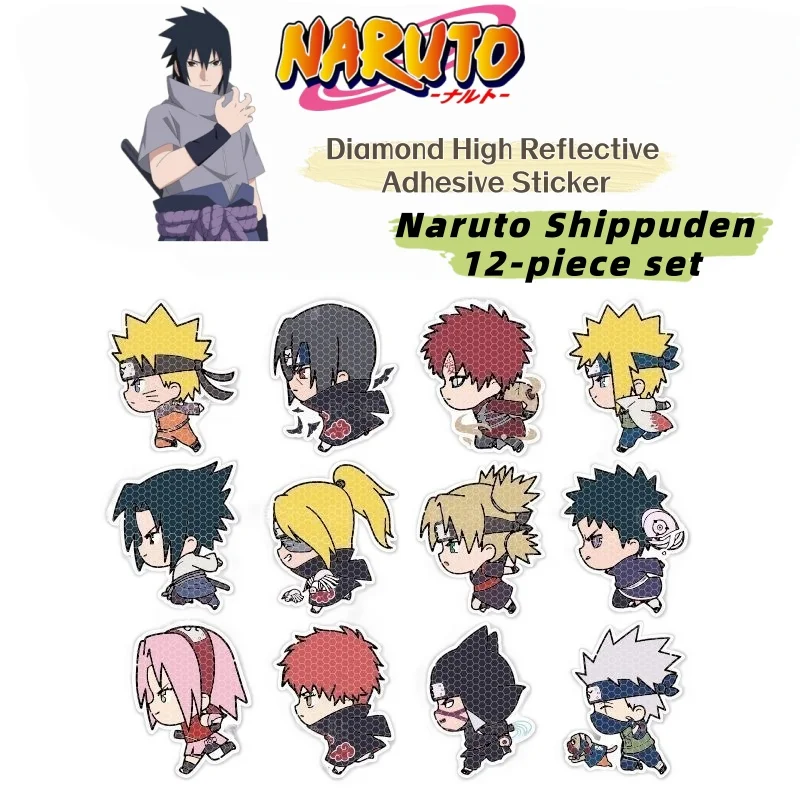 AliExpress Naruto anime merchandise Naruto car decal electric bike night warning sticker Shippuden Itachi cute cartoon reflective car decal