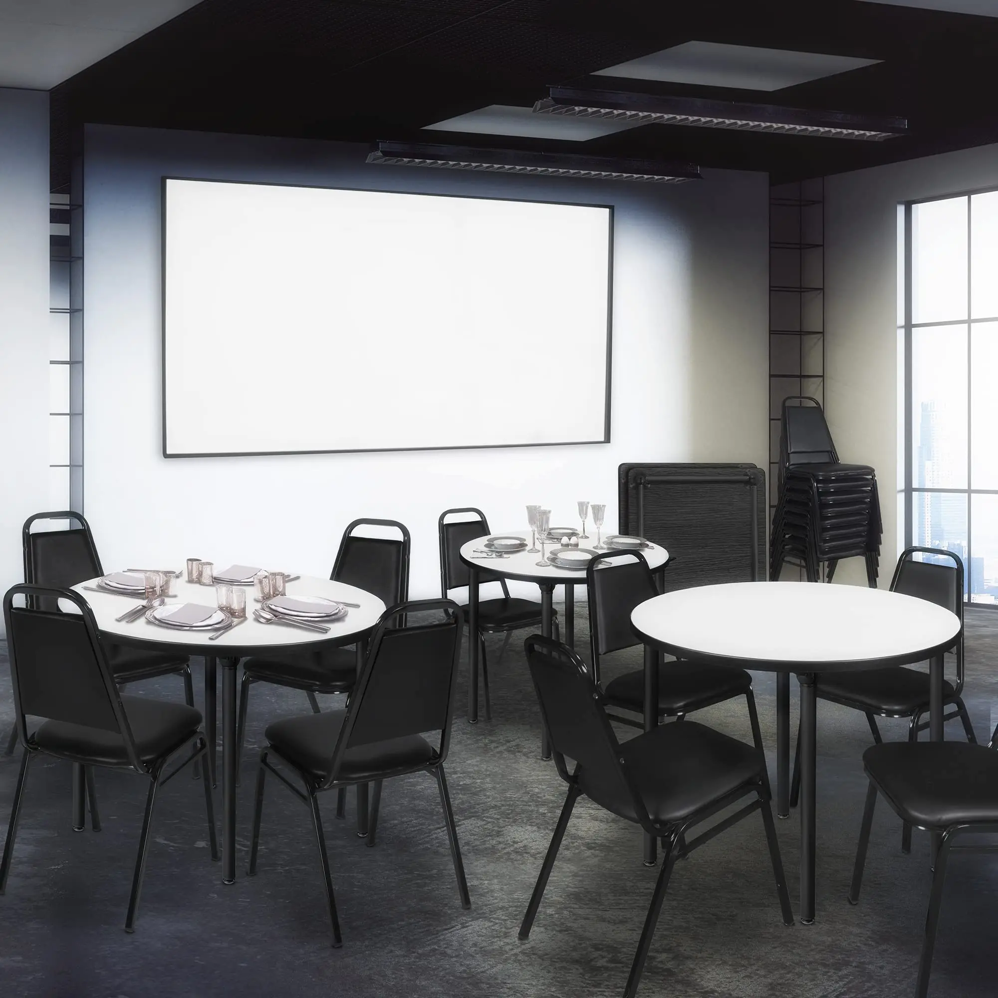 8029 Stackable Cushioned Restaurant Chair – Durable Commercial Dining Chair with Vinyl Cushion, Reinforced Steel Frame