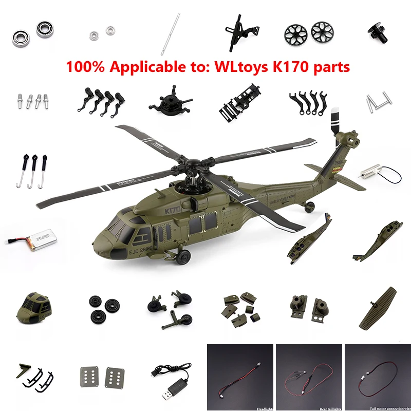 WLtoys XKS K170 Originele Onderdelen RC Helicopte Vliegtuig Servo/Staartbladen/Schroef/Shell/Propeller/ontvanger/Motor/Printplaat